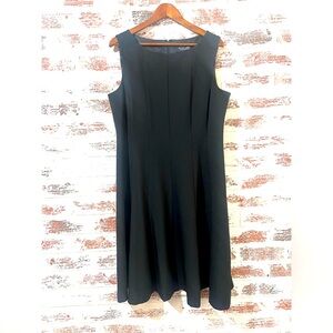 Black Label Dress Evan Picone Black Sheath Sleeveless Midi Office Career Sz 14